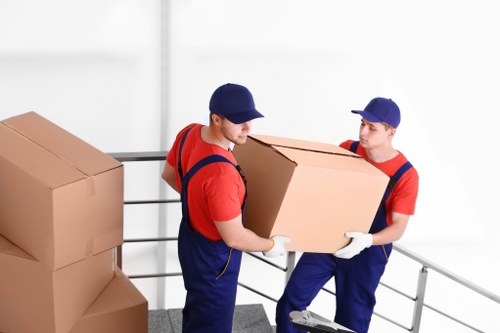 Packed household items ready for storage in Chelsea