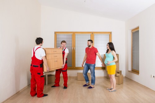 Loaded moving truck used for furniture and household transport