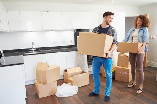 Commercial furniture and documents prepared for relocation in Chelsea