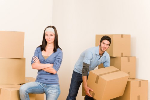 Commercial items prepared for transport in a Chelsea removal van