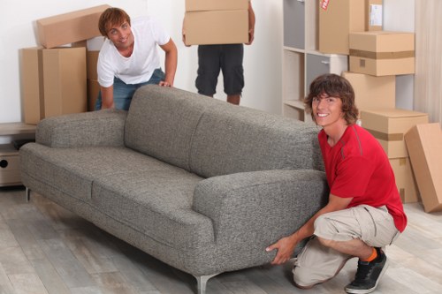 Careful loading of boxes and furniture from a Chelsea apartment