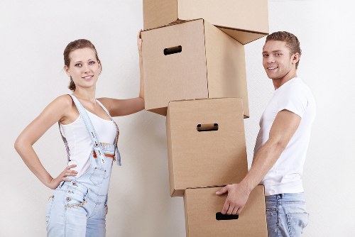 A removal team planning a Chelsea move near apartment buildings