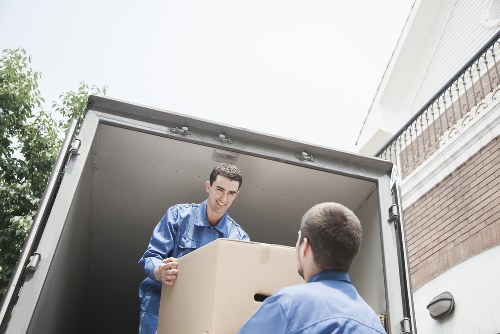 Local movers handling a business relocation in a Chelsea office building